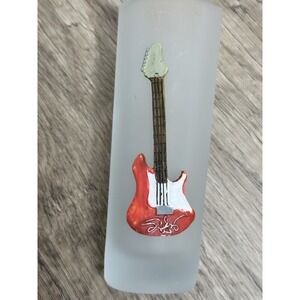 Frosted Tall Shot Glass with 3D Red Electric Guitar Relief Music Barware